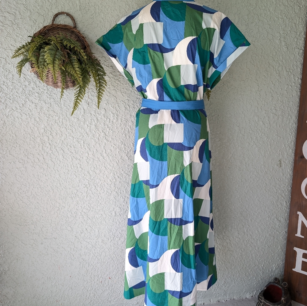 Boden Women's‎ Blue, Geometric Swirl Amanda Size 16-18 - Picture 6 of 6